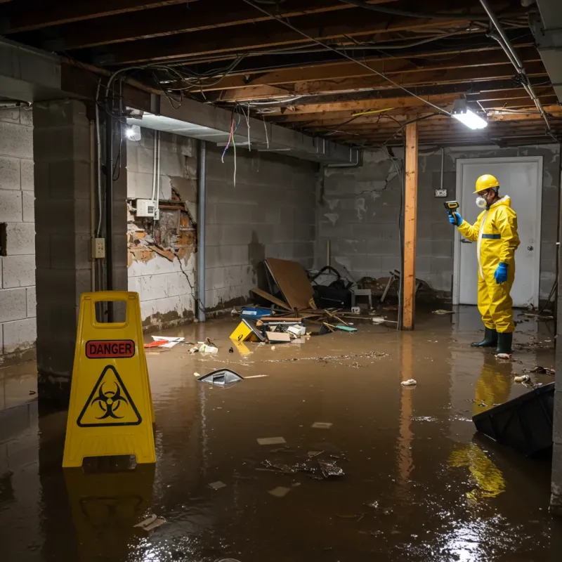 Flooded Basement Electrical Hazard in Mohall, ND Property