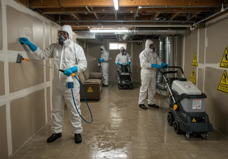 Basement Moisture Removal and Structural Drying process in Mohall, ND